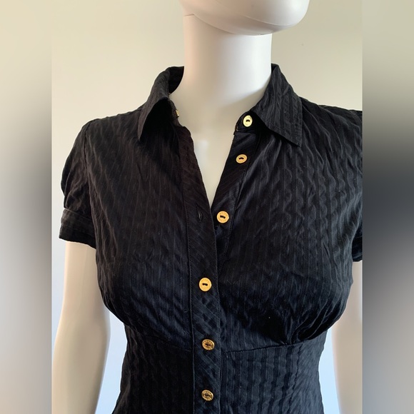 Guess Stretch Classic Button Down in Black - Picture 2 of 6